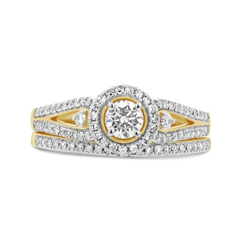 0.75CTW Diamond Bridal Set in 10K Yellow Gold