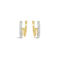 10K Two-Tone Gold Double Hoop Earrings
