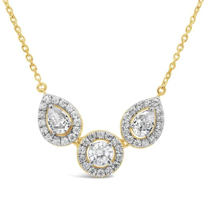 New Brilliance Lab Grown 0.95CTW Diamond Necklace in 10K Yellow Gold