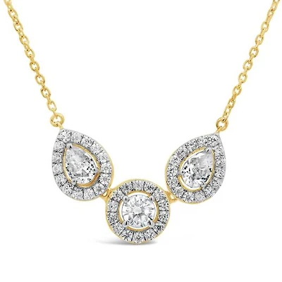 New Brilliance Lab Grown 0.95CTW Diamond Necklace in 10K Yellow Gold