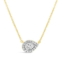 New Brilliance Lab Grown 0.45CTW Pear Diamond Necklace in 10K Yellow Gold