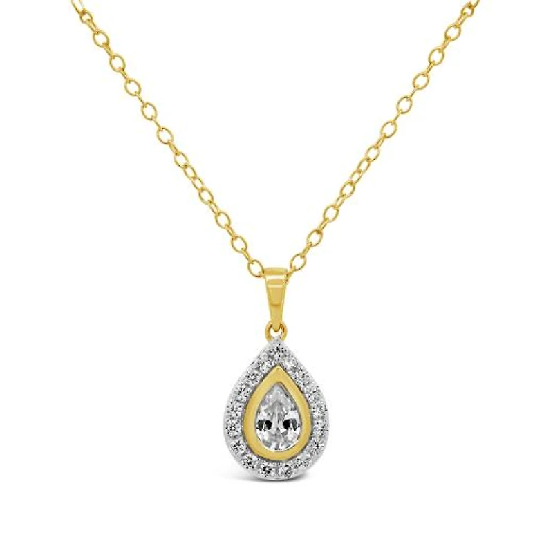 New Brilliance Lab Grown 0.45CTW Pear Shaped Diamond Pendant in 10K Yellow Gold