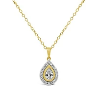 New Brilliance Lab Grown 0.45CTW Pear Shaped Diamond Pendant in 10K Yellow Gold