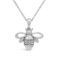Diamond Addiction Bee Pendant in Sterling Silver