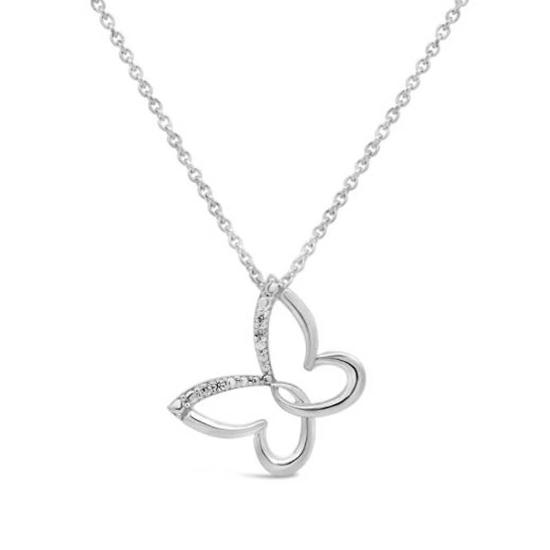 Diamond Addiction Butterfly Pendant in Sterling Silver