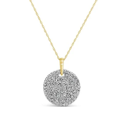 New Brilliance Lab Grown 1.00CTW Diamond Disc Pendant in 10K Yellow Gold
