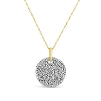 New Brilliance Lab Grown 1.00CTW Diamond Disc Pendant in 10K Yellow Gold