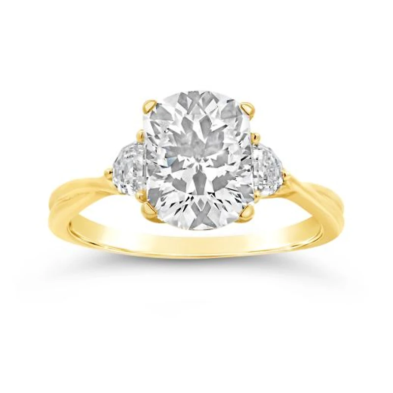 Above Love Lab Grown 3.63CTW Elongated Radiant Diamond Ring in 18K Yellow Gold