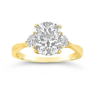 Above Love Lab Grown 3.63CTW Elongated Radiant Diamond Ring in 18K Yellow Gold