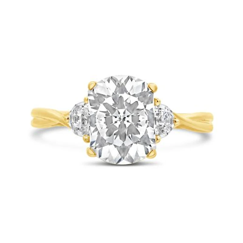 Above Love Lab Grown 3.63CTW Elongated Radiant Diamond Ring in 18K Yellow Gold