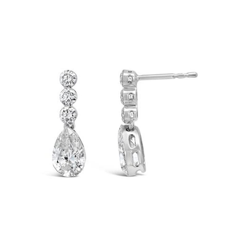 New Brilliance Lab Grown 2.60CTW Diamond Dangle Earrings in 10K White Gold