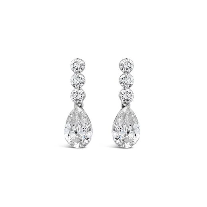 New Brilliance Lab Grown 2.60CTW Diamond Dangle Earrings in 10K White Gold