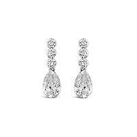 New Brilliance Lab Grown 2.60CTW Diamond Dangle Earrings in 10K White Gold