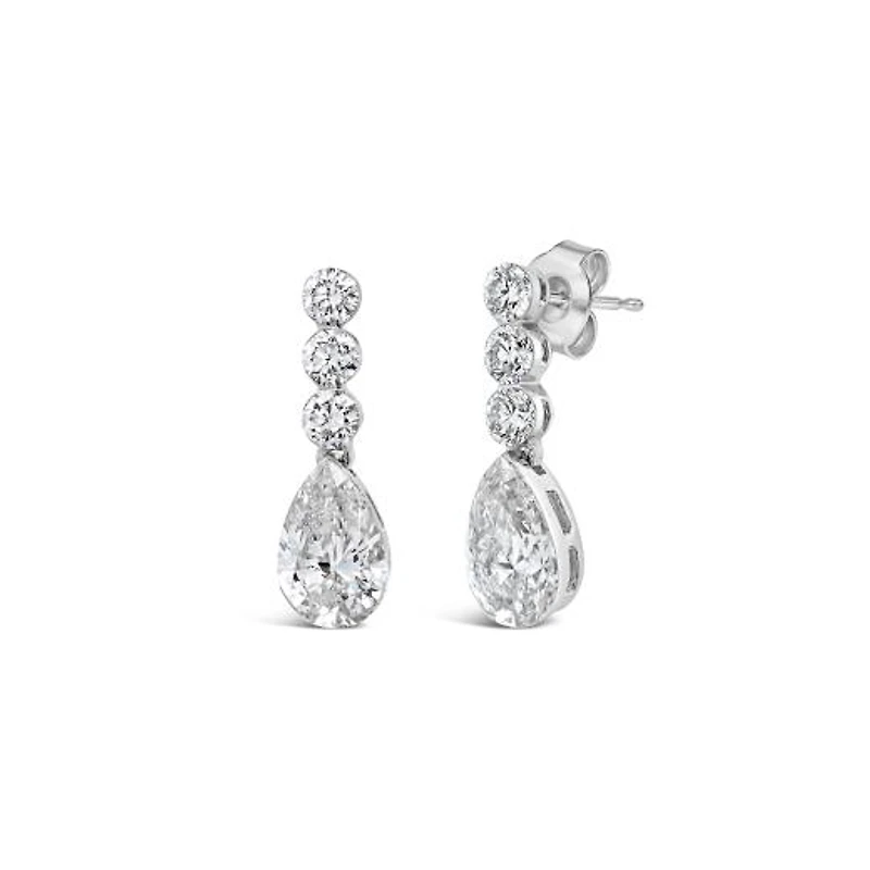 New Brilliance Lab Grown 2.60CTW Diamond Dangle Earrings in 10K White Gold