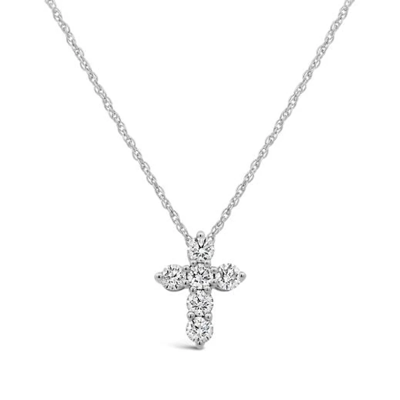 New Brilliance Lab Grown 1.00CTW Diamond Cross Pendant in 10K White Gold