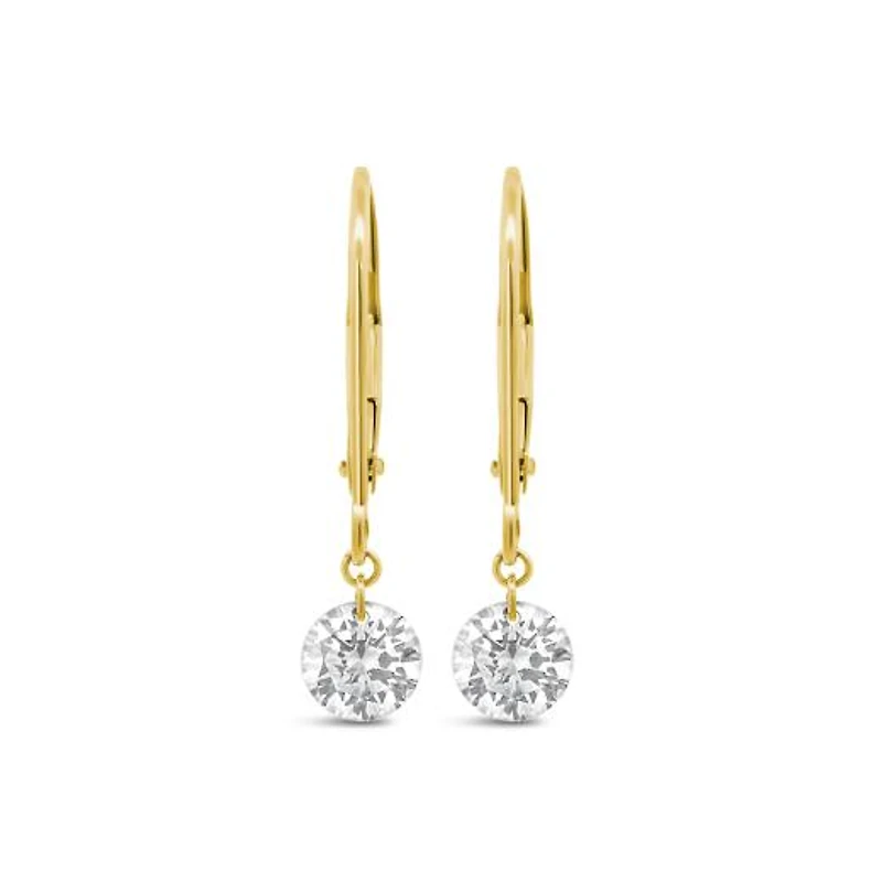 Pierced by Light Lab Grown 1.00CTW Diamond Dangle Earrings in 10K Yellow Gold