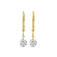 Pierced by Light Lab Grown 1.00CTW Diamond Dangle Earrings in 10K Yellow Gold