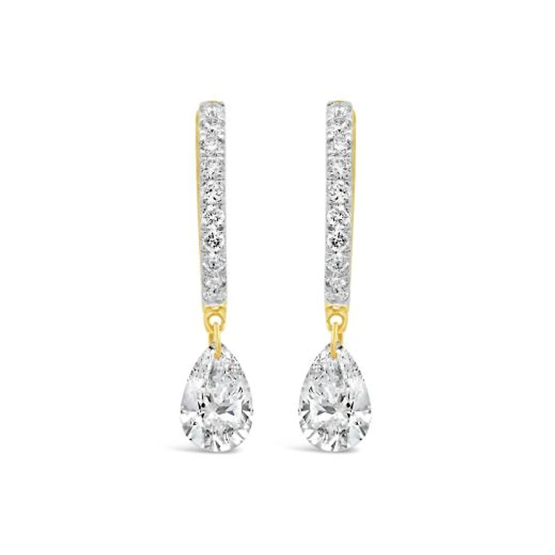 Pierced by Light Lab Grown 1.00CTW Diamond Hoop Earrings in 10K Yellow Gold