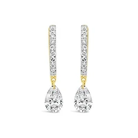 Pierced by Light Lab Grown 1.00CTW Diamond Hoop Earrings in 10K Yellow Gold