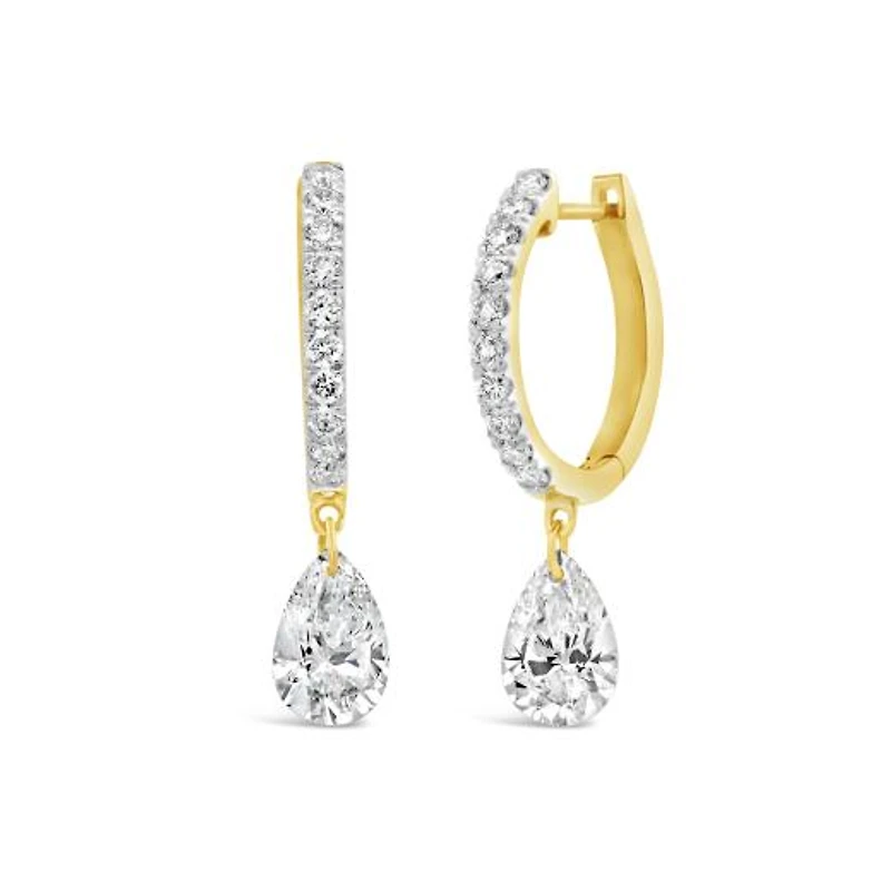 Pierced by Light Lab Grown 1.00CTW Diamond Hoop Earrings in 10K Yellow Gold