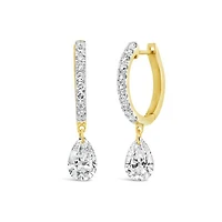 Pierced by Light Lab Grown 1.00CTW Diamond Hoop Earrings in 10K Yellow Gold