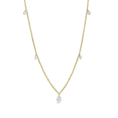 Pierced by Light Lab Grown 1.00CTW Diamond Necklace in 10K Yellow Gold
