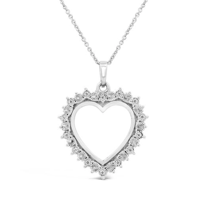 Loving Hearts Diamond Pendant in Sterling Silver