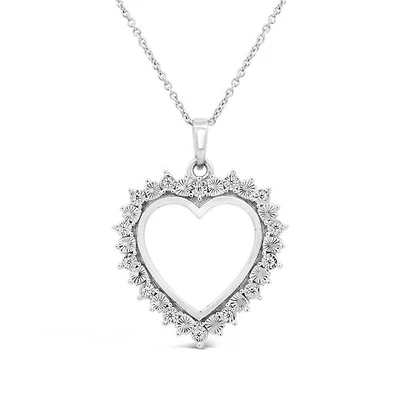Loving Hearts Diamond Pendant in Sterling Silver