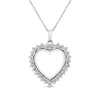 Loving Hearts Diamond Pendant in Sterling Silver