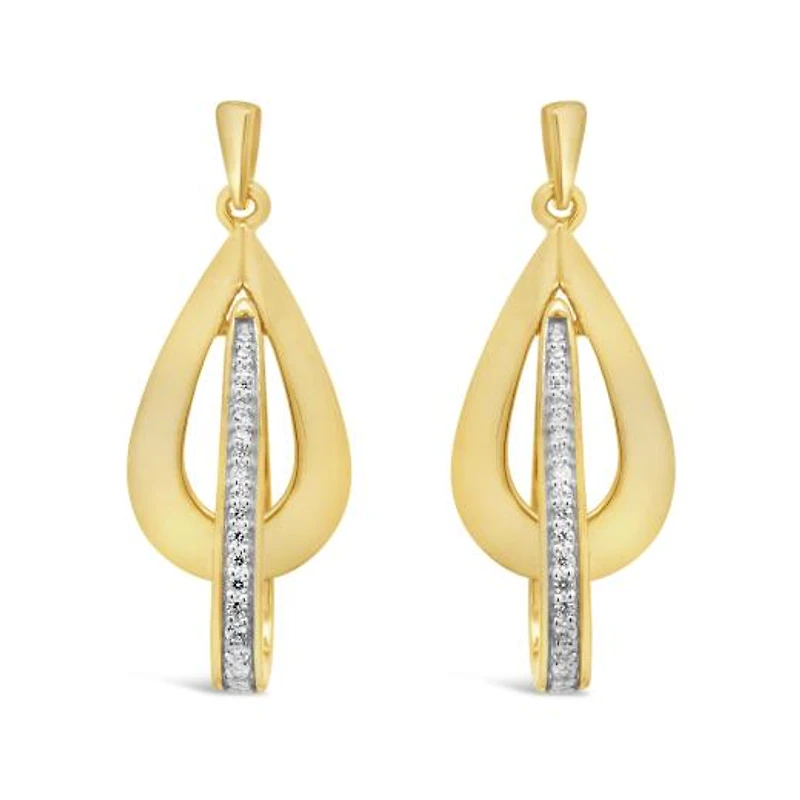 Lab Grown 0.23CTW Diamond Dangle Earrings in 18K Yellow Gold Vermeil