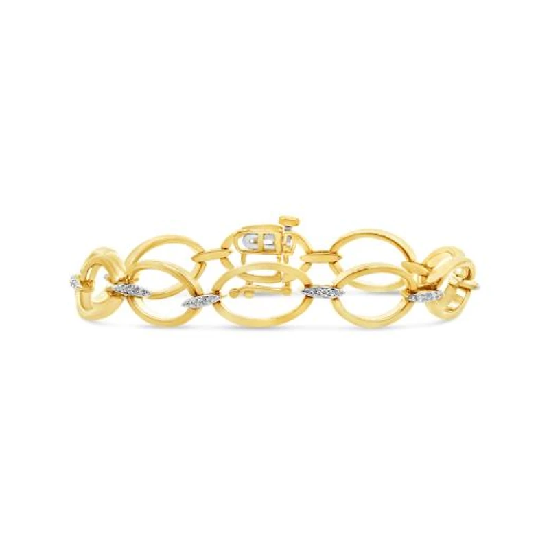 Lab Grown 0.29CTW Diamond Link Bracelet in 18K Yellow Gold Vermeil