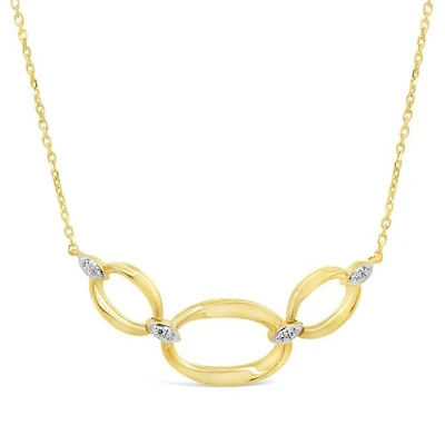 Lab Grown Diamond Link Necklace in 18K Yellow Gold Vermeil