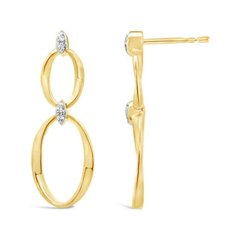 Lab Grown Diamond Drop Link Earrings in 18K Yellow Gold Vermeil