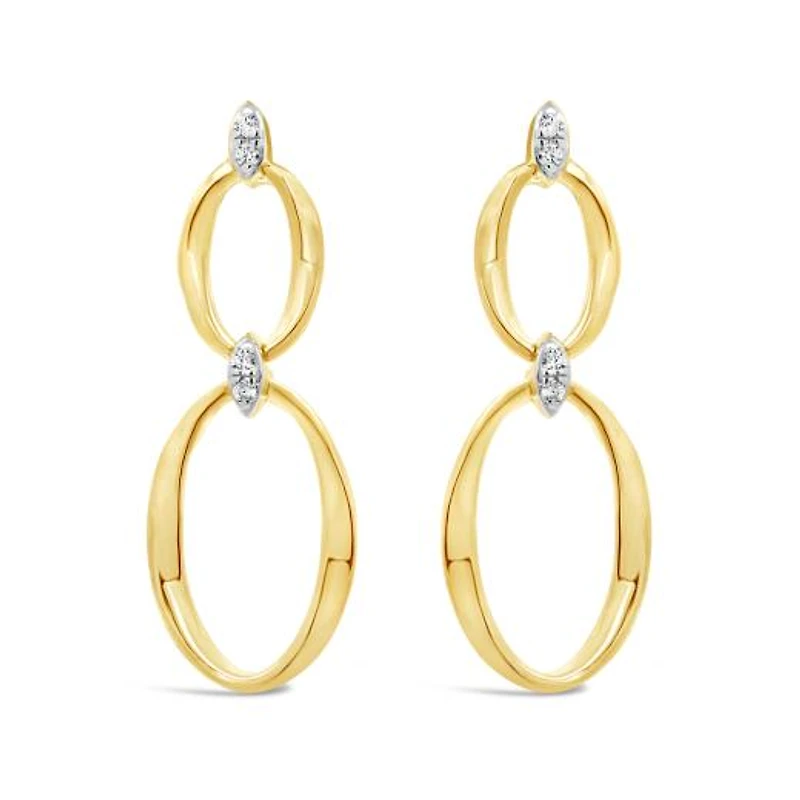 Lab Grown Diamond Drop Link Earrings in 18K Yellow Gold Vermeil