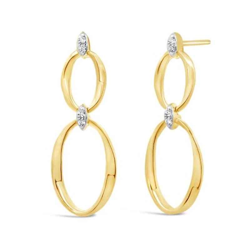 Lab Grown Diamond Drop Link Earrings in 18K Yellow Gold Vermeil