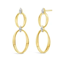 Lab Grown Diamond Drop Link Earrings in 18K Yellow Gold Vermeil