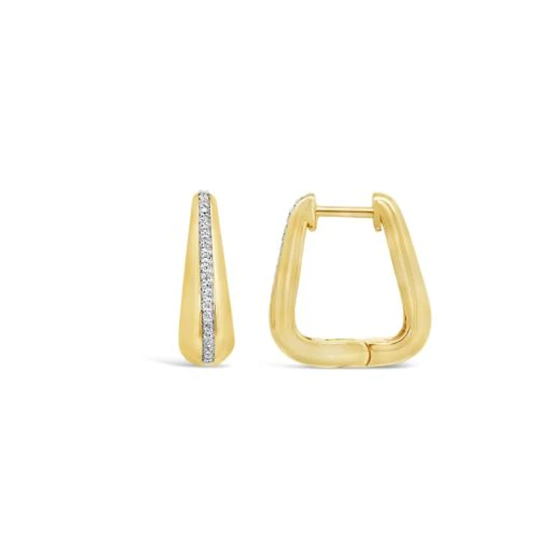 Lab Grown 0.23CTW Diamond Hoop Earrings in 18K Yellow Gold Vermeil