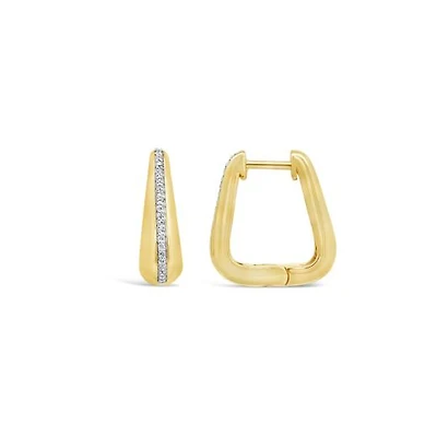 Lab Grown 0.23CTW Diamond Hoop Earrings in 18K Yellow Gold Vermeil