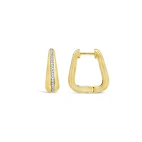 Lab Grown 0.23CTW Diamond Hoop Earrings in 18K Yellow Gold Vermeil