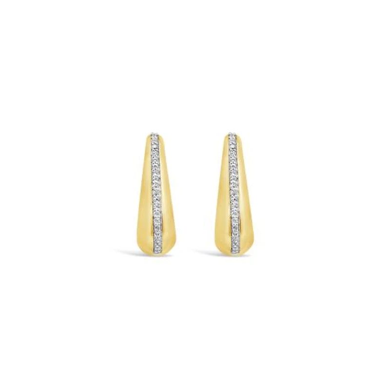 Lab Grown 0.23CTW Diamond Hoop Earrings in 18K Yellow Gold Vermeil
