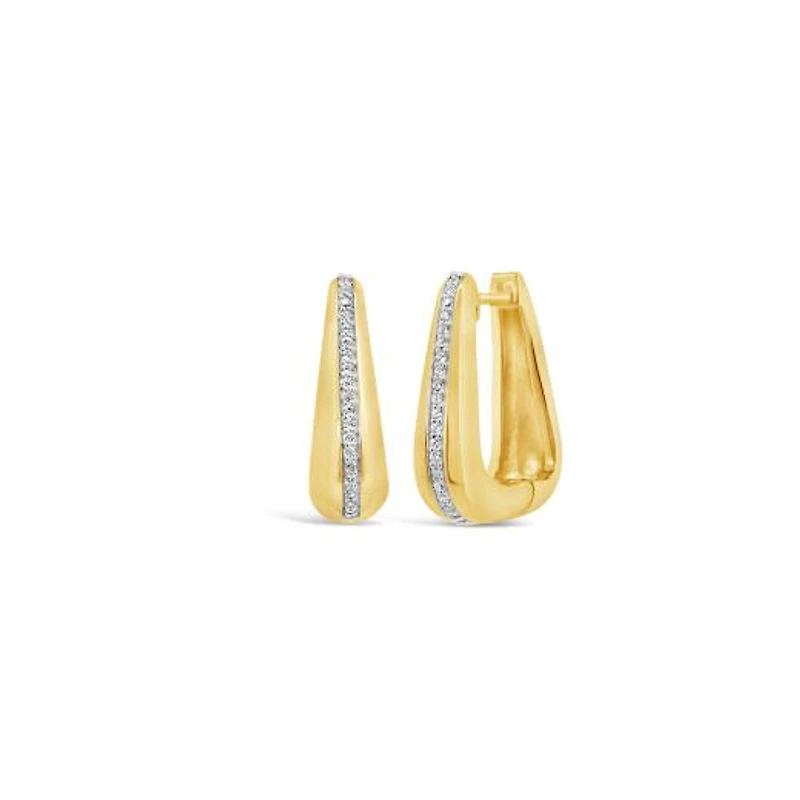 Lab Grown 0.23CTW Diamond Hoop Earrings in 18K Yellow Gold Vermeil