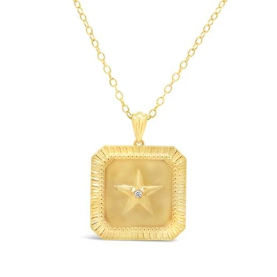 Diamond Star Pendant in 18k Yellow Gold Vermeil