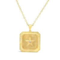 Diamond Star Pendant in 18k Yellow Gold Vermeil