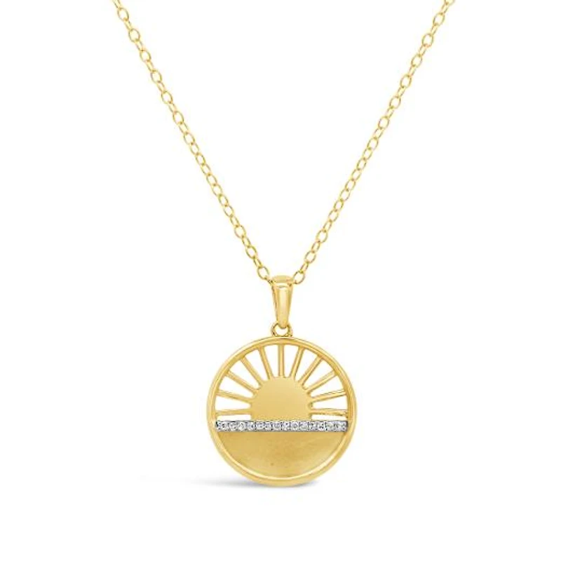 Diamond "You Are My Sunshine" Pendant in 18k Yellow Gold Vermeil