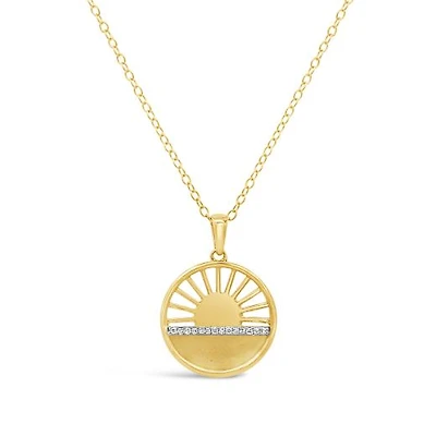 Diamond "You Are My Sunshine" Pendant in 18k Yellow Gold Vermeil