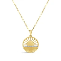 Diamond "You Are My Sunshine" Pendant in 18k Yellow Gold Vermeil