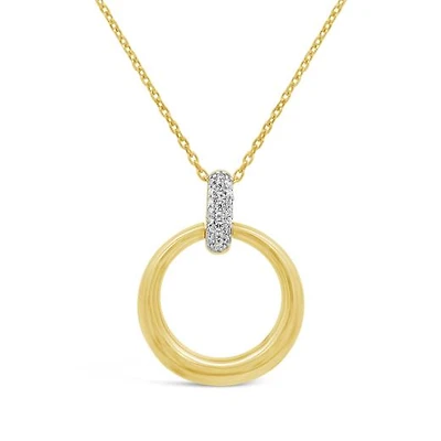 Lab Grown Diamond Circle Pendant in 18K Yellow Gold Vermeil