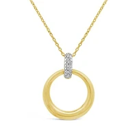 Lab Grown Diamond Circle Pendant in 18K Yellow Gold Vermeil