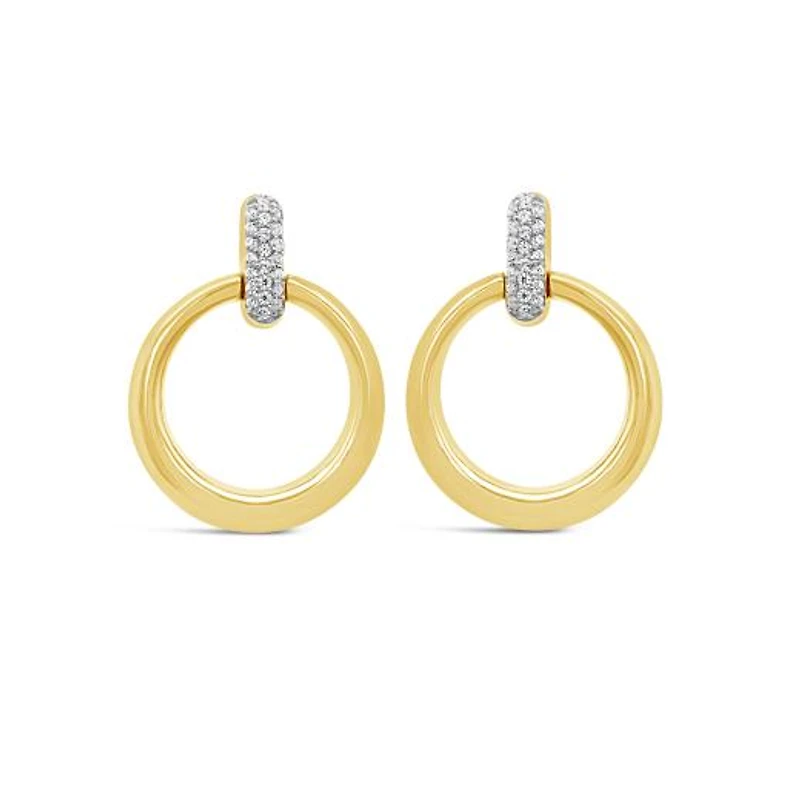 Lab Grown 0.12CTW Diamond Fashion Stud Earrings in 18K Yellow Gold Vermeil