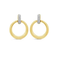 Lab Grown 0.12CTW Diamond Fashion Stud Earrings in 18K Yellow Gold Vermeil